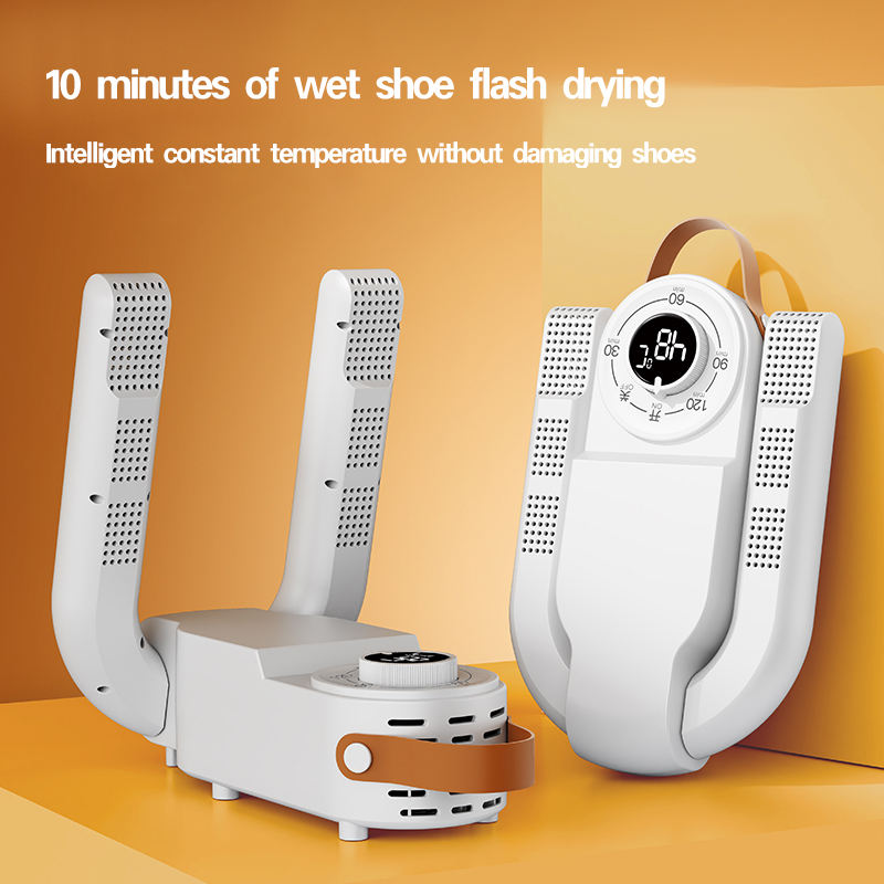 Uscător electric pentru încălțăminte pliabil cu aer cald și temporizator