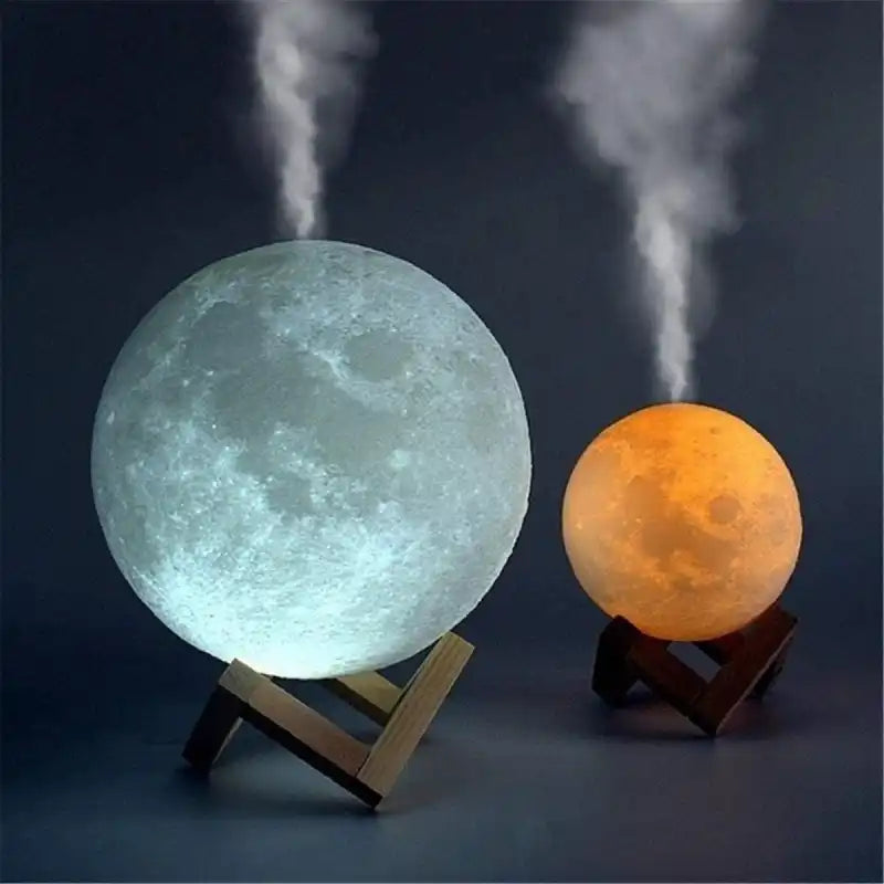 Difuzor Aromaterapie Luna Moon Ultrasunete, Umidificator, 3D, LED