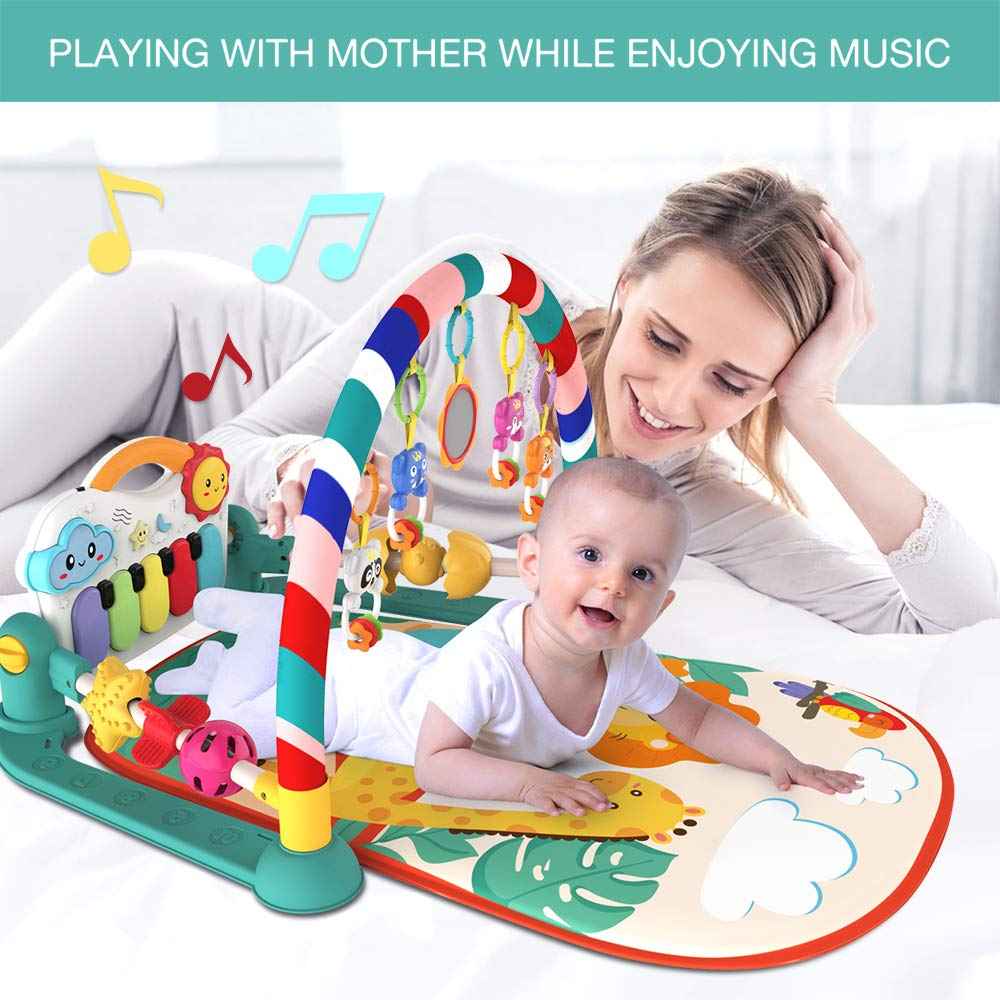 Saltea de activitati pentru bebelusi, cu muzica si lumini, Material Moale,Usor de Curatat,