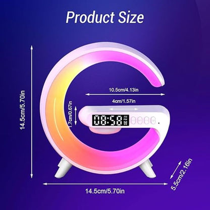 Boxa 3 in 1 Multifunctionala – Ceas desteptator LED cu Incarcarcator Wireless telefon, Bluetooth, Lumini RGB Ambiante, Mini G63