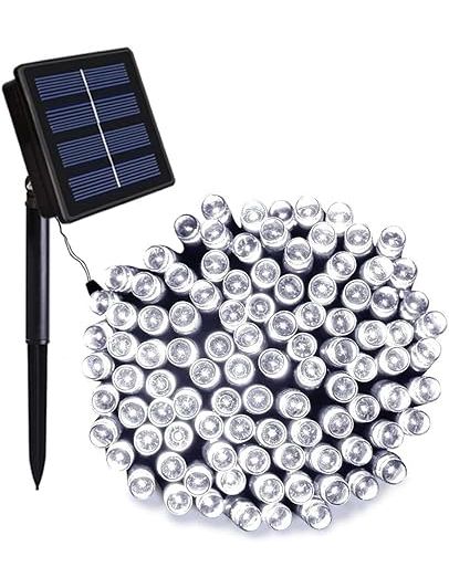 Instalație LED multicolor cu energie solară, 100 LED-uri, 10 metri rezistent la apă, senzor de amurgzori