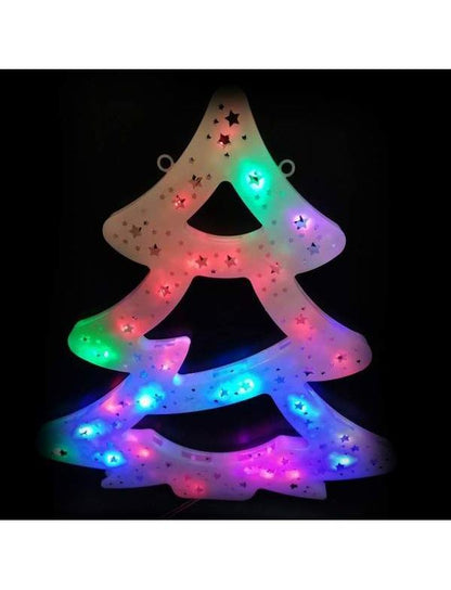 Decoratiune geam ornament in forma de brad, iluminat led