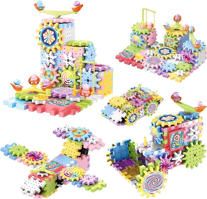 Set de Constructie cu 203 Piese si Masinuta Electrica