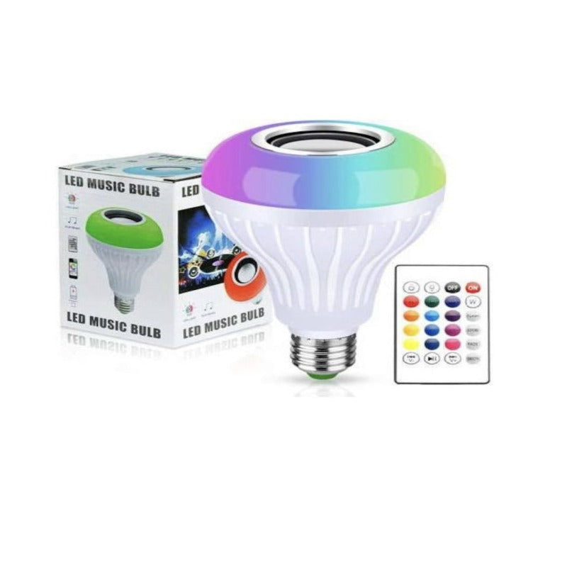 Bec Muzical Inteligent Led, cu Bluetooth, Lumini colorate Telecomanda, si Lumini colorate