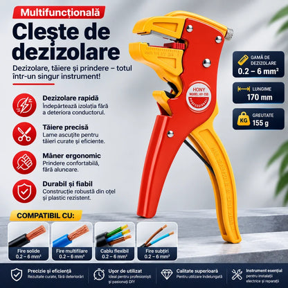 Cleste Automat Multifunctional pentru Dezizolat si Taiat Cabluri