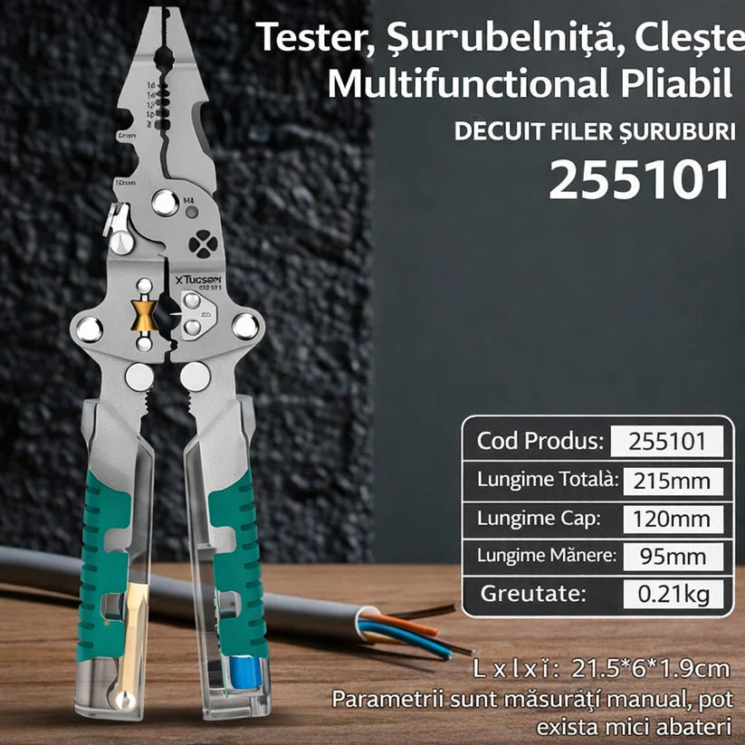 Cleste Profesional Multifunctional cu Tester Electric Integrat