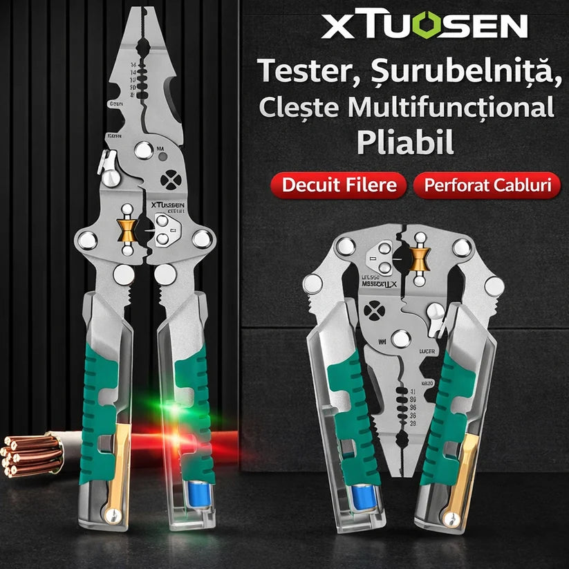 Cleste Profesional Multifunctional cu Tester Electric Integrat