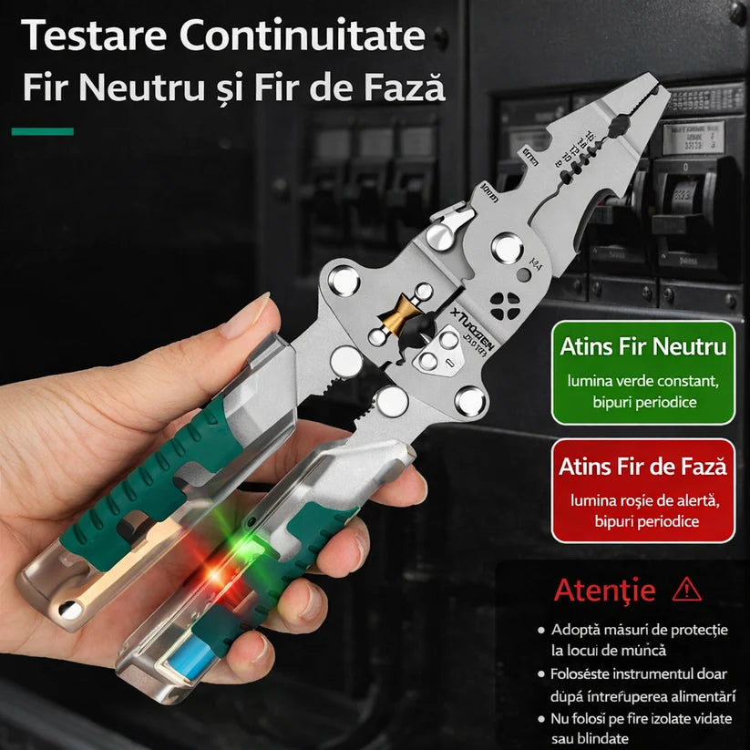 Cleste Profesional Multifunctional cu Tester Electric Integrat