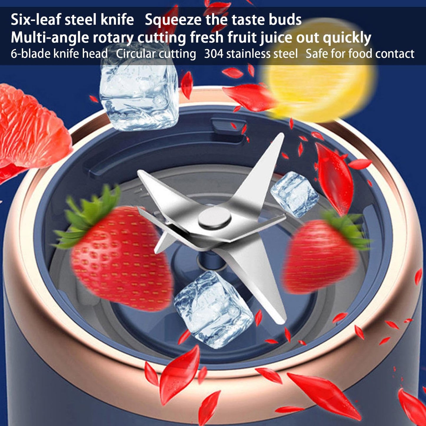 Blender Portabil Multifuncțional pentru Fructe – Capacitate 400 ml, 6 Lame Inoxidabile