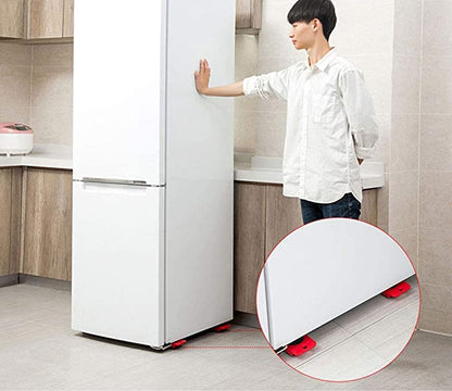 Set scule pentru mutarea mobilei cu 5 piese, role rotative 360°, levier metalic, până la 150 kg