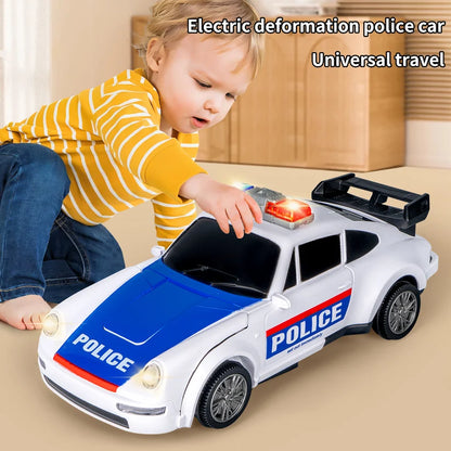 Masina de Politie Transformabila cu Lumini, Sunete si Efect de Fum