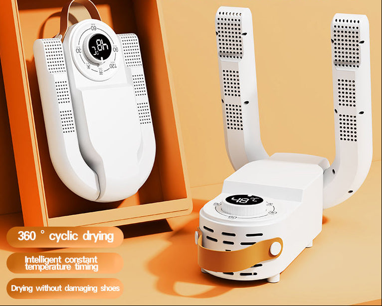 Uscător electric pentru încălțăminte pliabil cu aer cald și temporizator