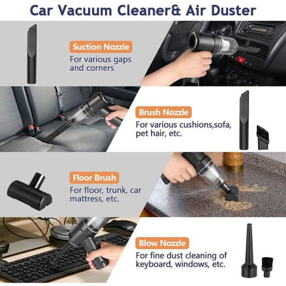 Aspirator Auto Portabil Multifuncțional 3 în 1, 9000Pa