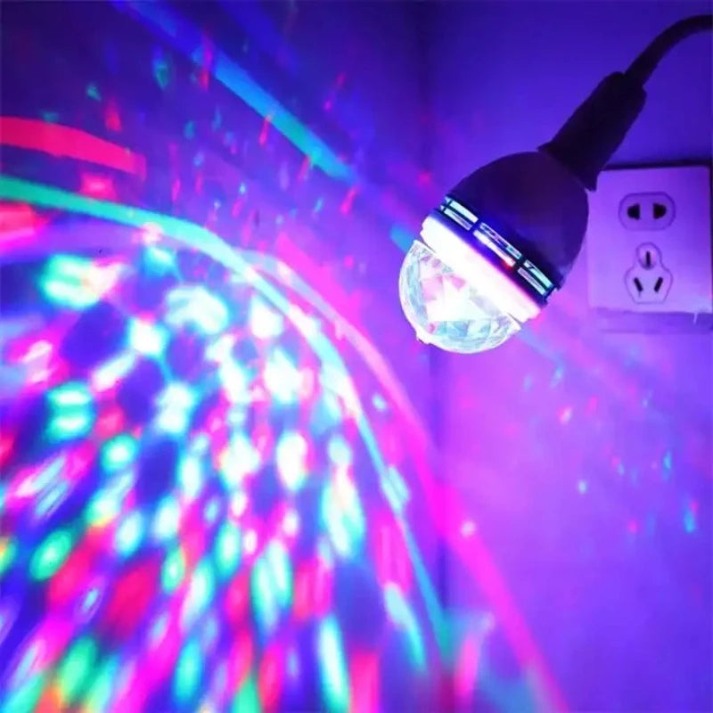 BEC DISCO ROTATIV CU LED-URI MULTICOLORE cu adaptor inclus in preț