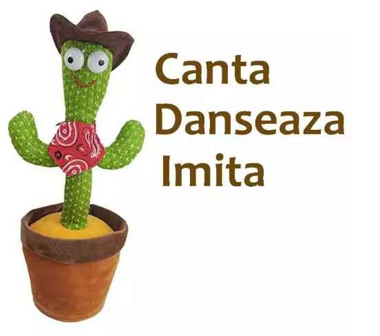 Jucarie Interactiva, Cactus Dansator , 32 cm, verde, Maro