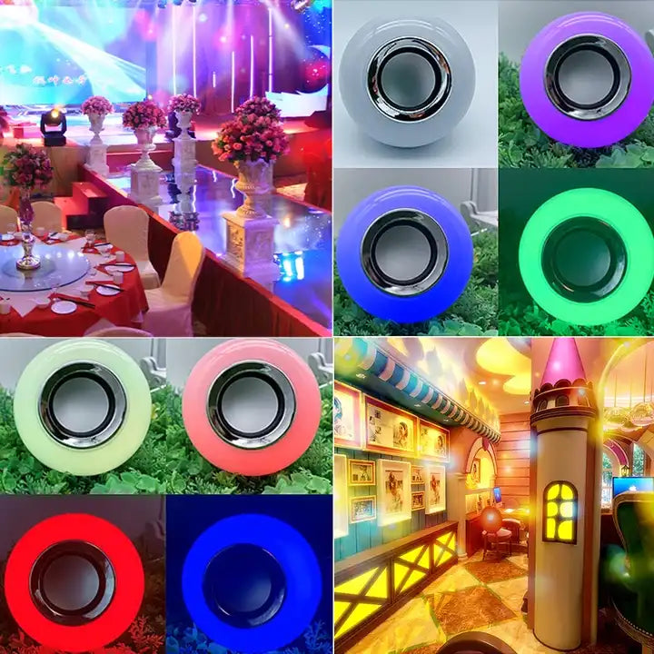 Bec Muzical Inteligent Led, cu Bluetooth, Lumini colorate Telecomanda, si Lumini colorate