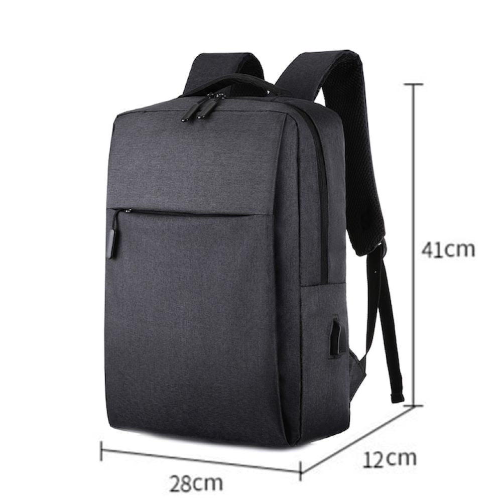 Rucsac pentru laptop portabil, cu port de incarcare USB, Rezistent la apa, Rezistent la zgarieturi, 15.6” Negru