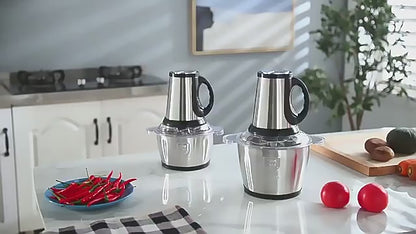 Blender si Tocator Electric Universal Bol 2L Inox, 4 Lame din otel de inalta calitate