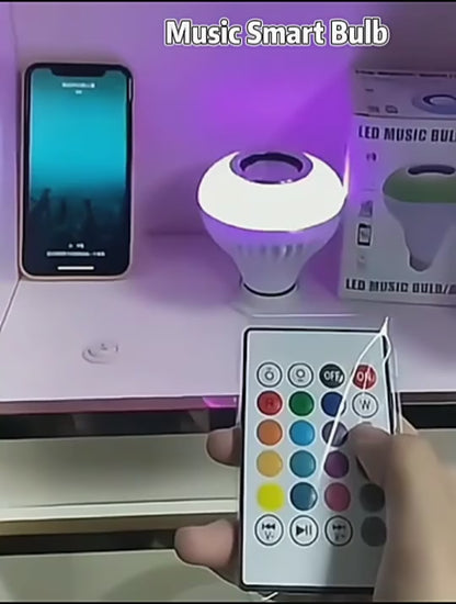 Bec Muzical Inteligent Led, cu Bluetooth, Lumini colorate Telecomanda, si Lumini colorate