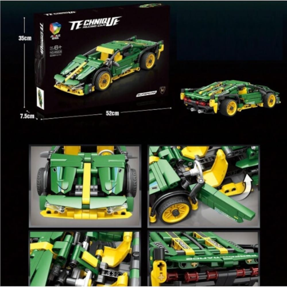 🏎️ Set de Construcție Tehnic - Mașină Sport de Curse, 639 Piese, Verde 💚