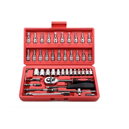 Set Scule Multifuncțional 48 Piese cu Biți, Chei, Clichet și Cutie Turnată